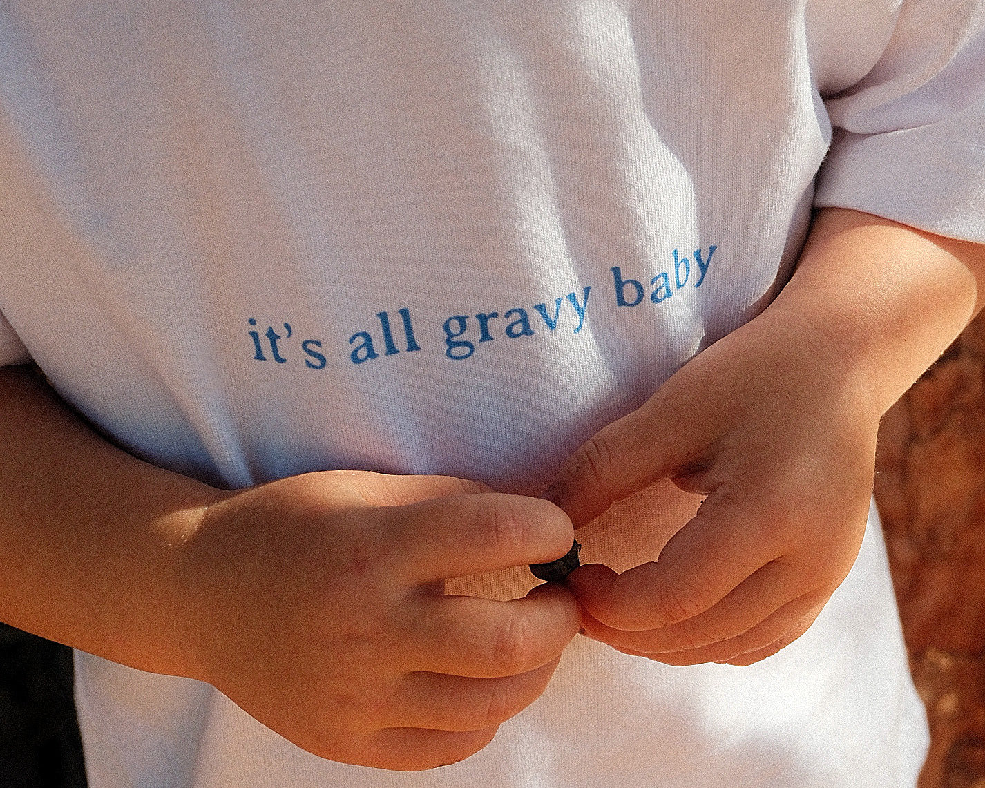 the Gravy Tee (kids) - white/blue