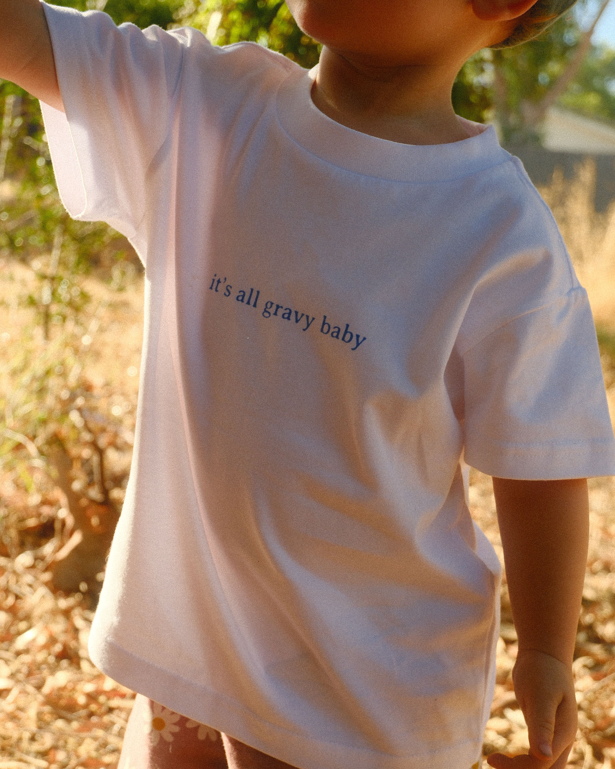 the Gravy Tee (kids) - white/blue