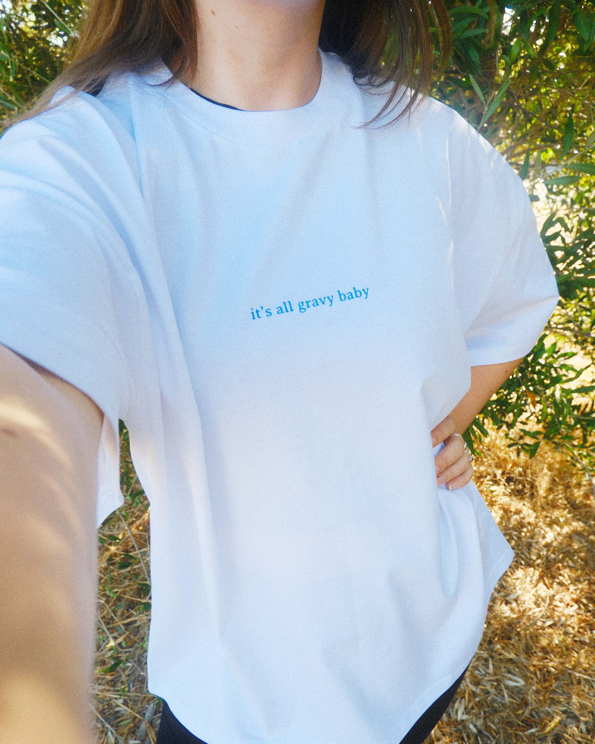 the Gravy Tee (adult) - white/blue